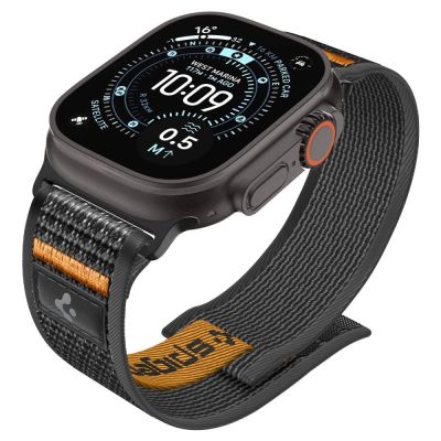 4. Spigen Athlex Air 2 Strap for Apple Watch (44 / 45 / 46 / 49 mm) - Black and Orange