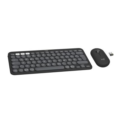 17. Logitech 920-012203 Keyboard Mouse Included Universal RF Wireless + Bluetooth QWERTZ German Graphite