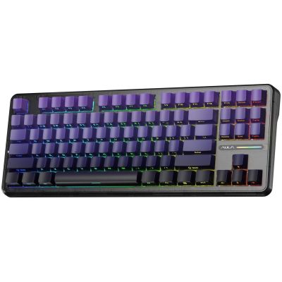 3. gasket F87 Pro Purple Black Gradient GrayWoodV4 switch RGB AULA keyboard