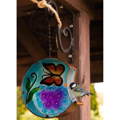 7. GARDEN DECORATION 22.5x8x22CM STAINED GLASS HANGING LANTERN