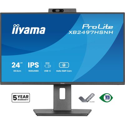 2. iiyama ProLite XB2497HSNH-B1 24IN IPS LCD 4MS 1920X1080 350CD/M2 HDMI/DP/USB 2 computer monitor 60.5 cm (23.8") 1920 x 1080 px Full HD Black