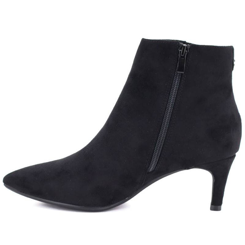 3. Women's insulated ankle boots with a low heel, suede, black, Sergio Leone BT-65