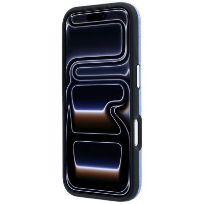 5. Karl Lagerfeld Grained Elongated Logo MagSafe Case for iPhone 17 Pro Max / 18 Pro Max - Blue