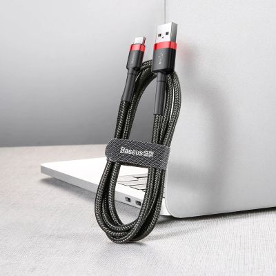 5. Baseus Cafule USB-A / USB-C QC 3.0 3A Cable 0.5 m - Black and Red