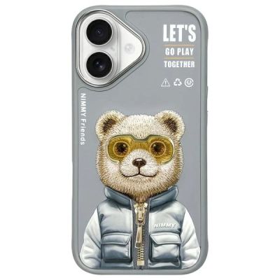Nimmy Cool&Cute 2.0 Bear Case for iPhone 16 - Gray