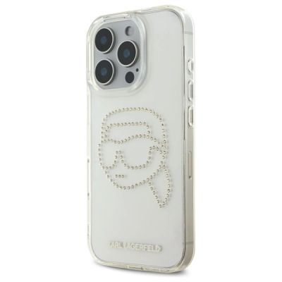 2. Karl Lagerfeld IML Rhinestones Karl Head Case for iPhone 16 Pro - Clear