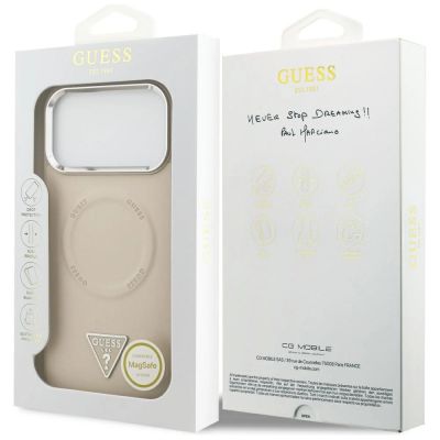 8. Guess Triangle Logo MagSafe Case for iPhone 17 Pro - Beige