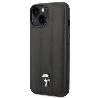 2. Karl Lagerfeld Puffy Ikonik Pin Case for iPhone 14 / 15 / 13 - Black