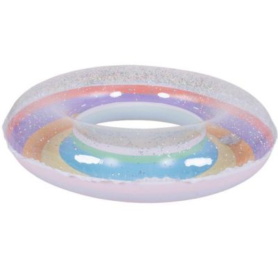 3. SWIMMING RING 90CM RAINBOW GLITTER PURPLE 35644