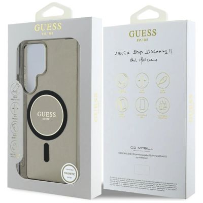 8. Guess Glitter Circle Classic Logo MagSafe case for Samsung Galaxy S25 Ultra black