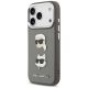 2. Karl Lagerfeld FW Grained Karl & Choupette Heads Pins & Logo iPhone 17 Pro Case - Gray