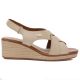 2. Beige Sergio Leone SK297 women's leather wedge sandals