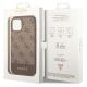 8. Guess 4G Stripe Collection Case for iPhone 14 Plus / 15 Plus 6.7" - Brown