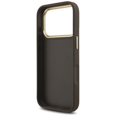 7. Guess 4G Big 4G Classic Logo Big Strap Metal Buttons Case for iPhone 17 Pro - Brown