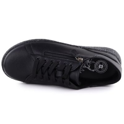 4. Women's leather high-heeled shoes, black, Jezzi 138