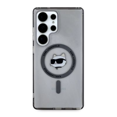 3. Karl Lagerfeld Button Choupette Head Printed Logo MagSafe Samsung Galaxy S25 Ultra case black