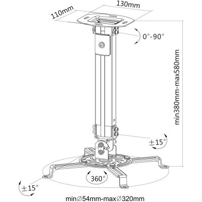 3. TECHLY CEILING MOUNT FOR PROJECTOR 38-58CM 13.5K