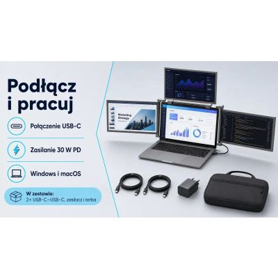 8. EXTRALINK SMART LIFE 16" Dual-Screen Monitor for 12" to 18.5" Laptops S11