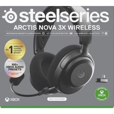 10. Steelseries Arctis Nova 3X Wireless for Xbox Headphones, Black