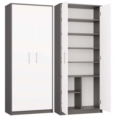 CLOSED SHELVING OLIV 2D ANTHRACITE/WHITE SET