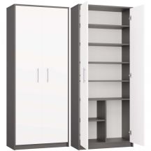 CLOSED SHELVING OLIV 2D ANTHRACITE/WHITE SET