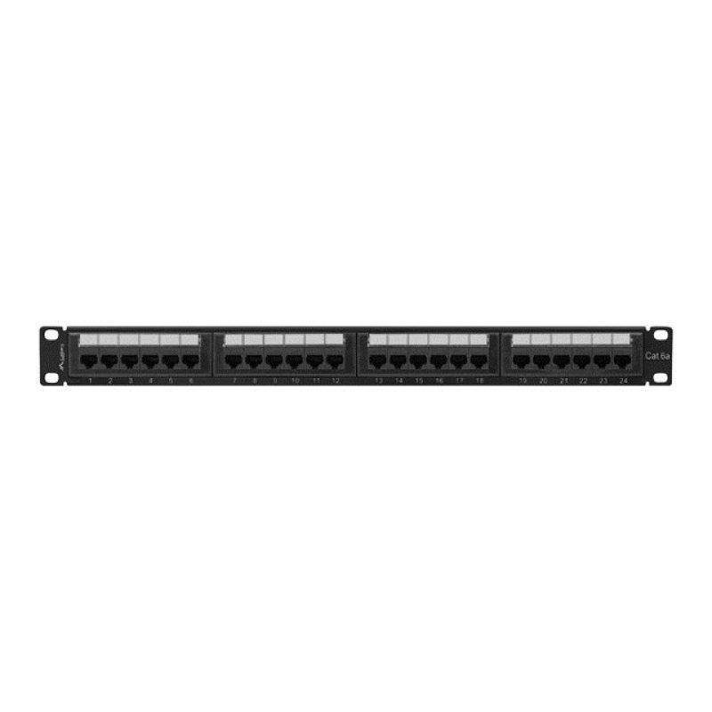 3. LANBERG PATCH PANEL 24 PORT 1U 19" CAT.6A UTP BLACK PPUA-1024-B