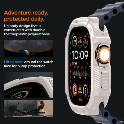 11. Spigen Rugged Armor Case for Apple Watch Ultra 1 / 2 (49mm) - Beige