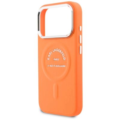 6. Karl Lagerfeld Karl RSG Logo MagSafe Case for iPhone 17 Pro - Orange