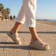 7. Beige leather wedge sandals Vinceza 88045