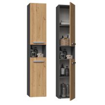 Bathroom cabinet NEL I 31x30xH174 anthracite/artisan