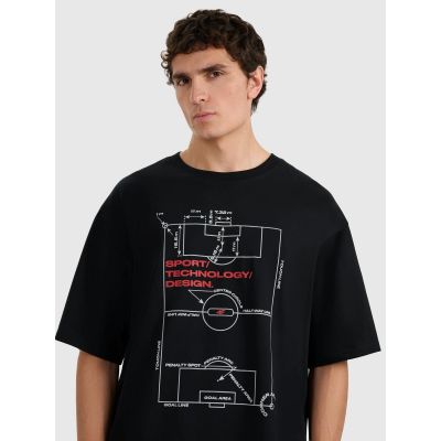 4. Men's oversized printed T-shirt 4F 4FRAW25TTSHM3257-20S