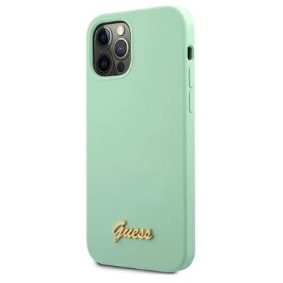2. Guess Metal Logo Script Case for iPhone 12 Pro Max 6.7" - Green