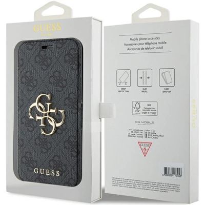 7. Guess 4G Metal Logo case for iPhone 15 Pro - gray
