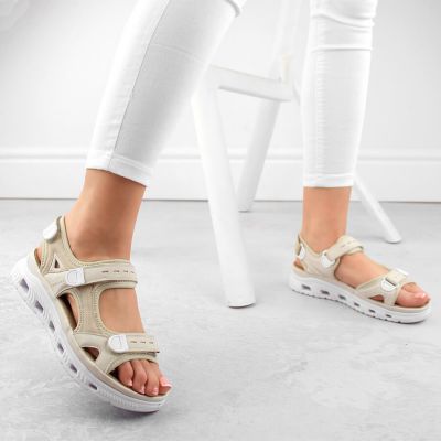 5. Rieker W RKR691 comfortable velcro sandals beige