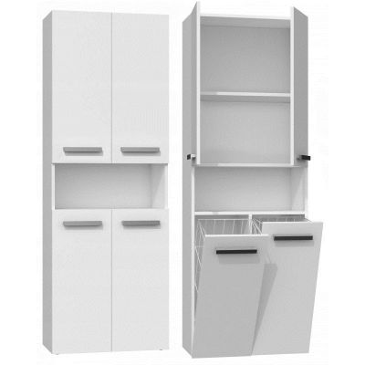 4. NEL BATHROOM COLUMN WHITE 2 BASKETS SHORT DOOR SET