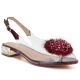 Women’s Transparent Embellished Sandals, Burgundy D&A MR62-9072