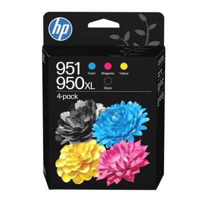 54. HP Original Ink Cartridge Pack of 4, 950XL / 951 Cyan/Magenta/Yellow