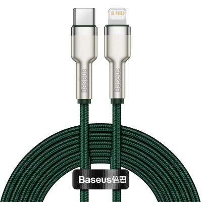 Baseus Cafule PD 20W USB-C - Lightning Cable with Metal Tips 2m - Green