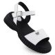 7. Women's leather sandals with a thick sole and a butterfly, white Filippo DS6811