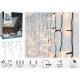 CHRISTMAS LIGHTS OUTDOOR LIGHT CURTAIN 180 LED CONTROLLER TIMER WARM WHITE GREEN CABLE