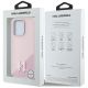 8. Karl Lagerfeld Silicone Shadow Metal Initial MagSafe Case for iPhone 15 Pro Max Pink