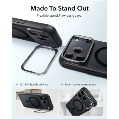 3. ESR Classic Hybrid Kickstand MagSafe Case for iPhone 18 Pro Max / 17 Pro Max - Matte Black
