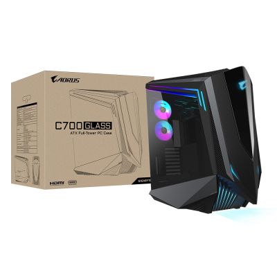 3. Gigabyte AORUS C700 GLASS ATX FullTower Black Case with Window without Power Supply