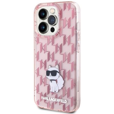 2. Karl Lagerfeld Monogram Choupette case for iPhone 15 Pro Max - pink