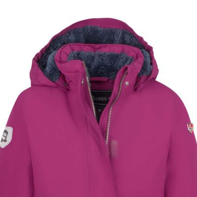 3. Trollkids Girls Alesund Coat Waterproof Pink Down Jacket (301-235)