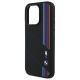 6. BMW Silicone Cut Tricolor Lines MagSafe Case for iPhone 16 Pro Max - Black