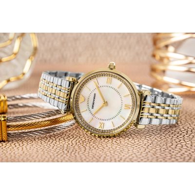 5. Emporio Armani Gianni T-Bar Women's Watch Gift Set AR80086SET + BOX