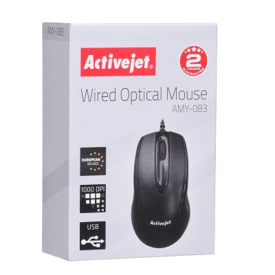 3. Activejet AMY-083 USB Wired Mouse (Optical; 1000 DPI; Black)