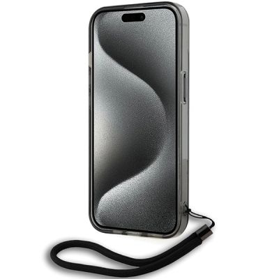 4. Karl Lagerfeld IML Mono KL Pattern & Cord case for iPhone 15 / 14 / 13 - black