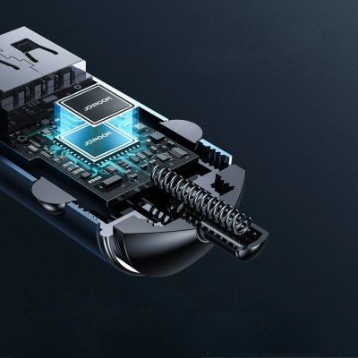 8. Joyroom Fast Car Charger USB Type C / USB 45W 5A Power Delivery Quick Charge 3.0 AFC SCP Gray (C-A35)